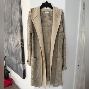 Sleeping on snow Women's Beige Hooded Sweater Cardigan xs